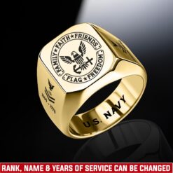 US Navy, The Sea is Ours - Engraved Men's Ring