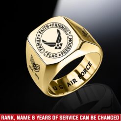 US Air Force , E 6 Air Force Technical Sergeant - Engraved Men's Ring