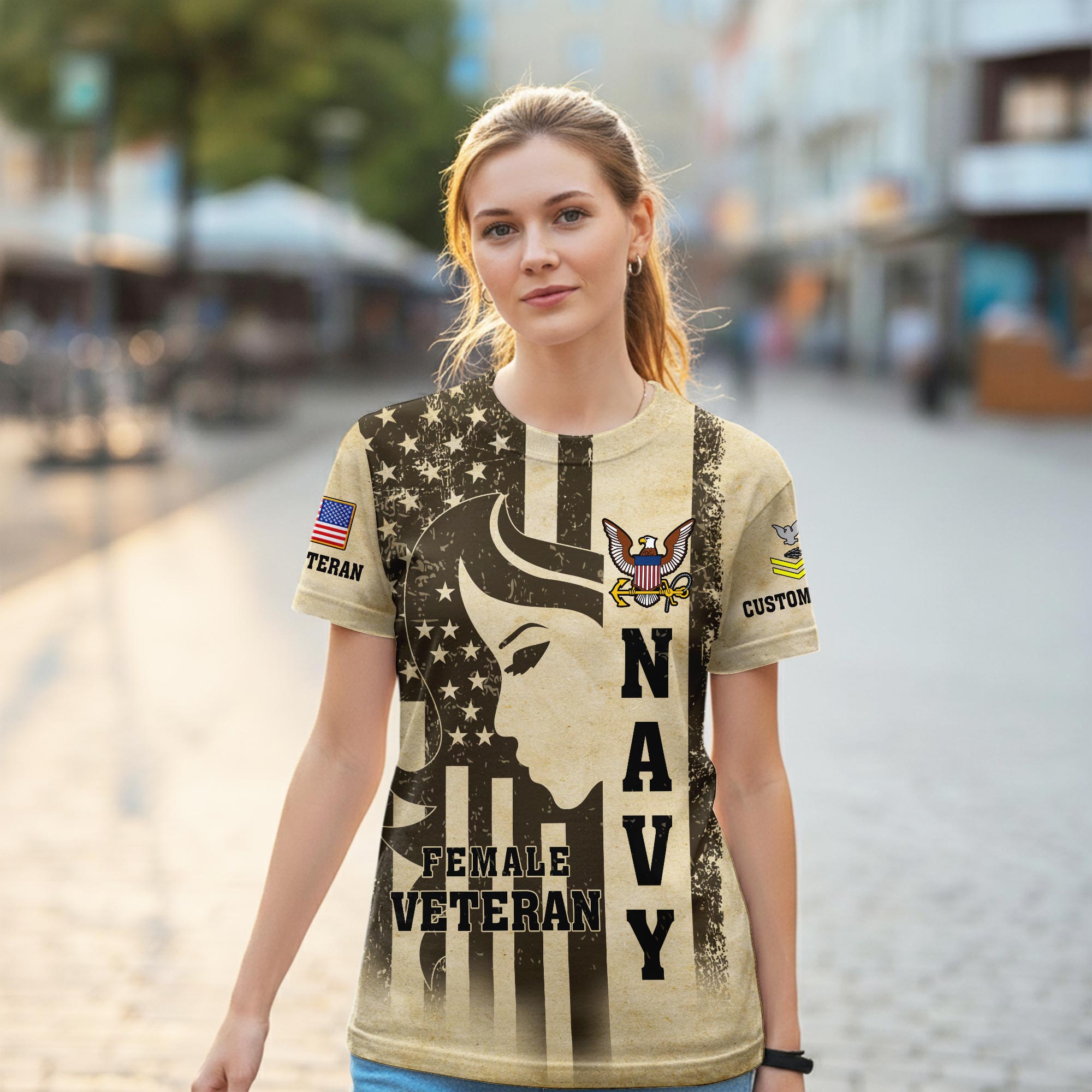 US Navy, Honoring All Who Served - Women T-Shirt - Image 2