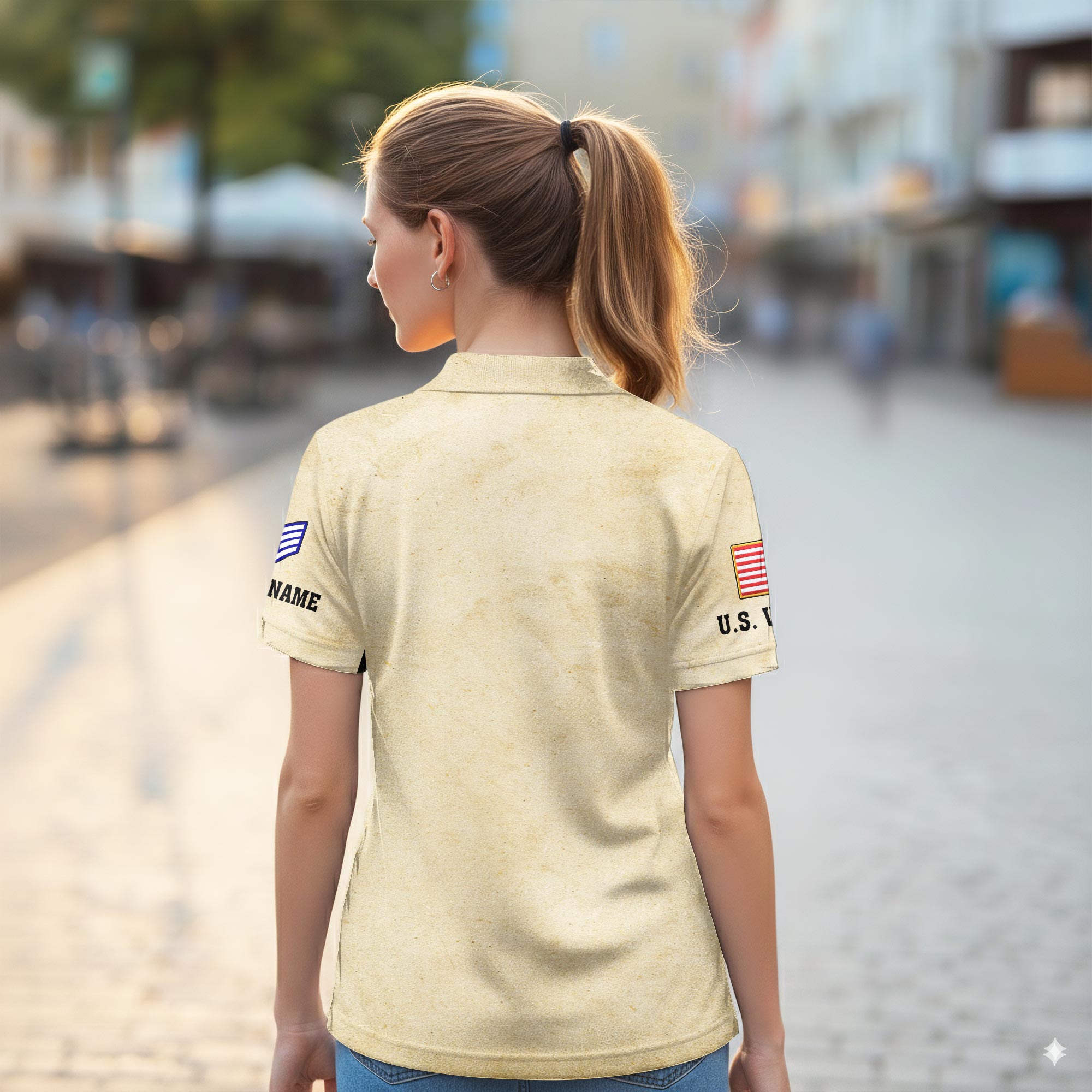 US Air Force , E 5 Air Force Staff Sergeant - Women Polo Shirt - Image 3