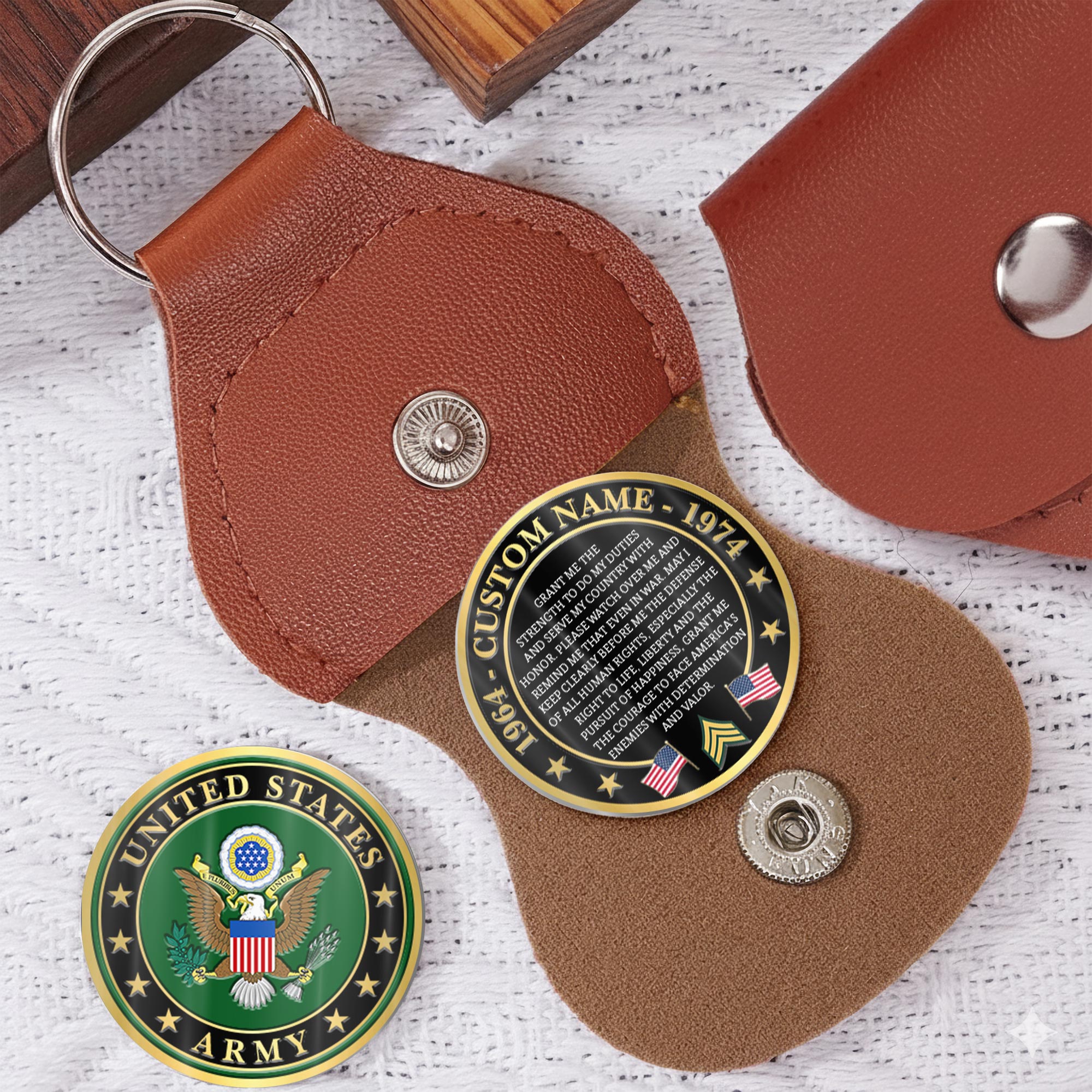 US Army, Honor, Duty, Service - Military Printed Challenge Coin - Image 5