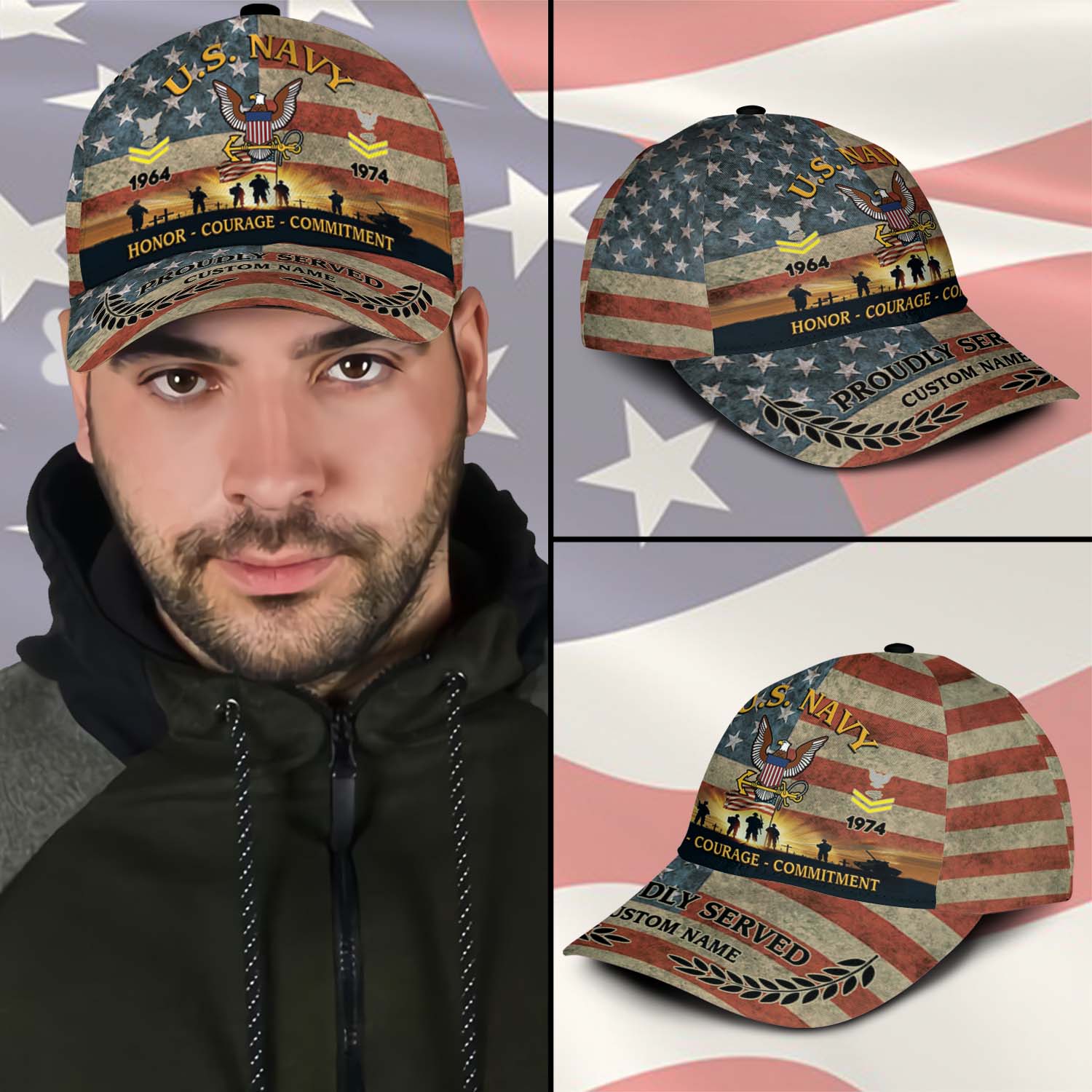 US Navy, E 7 Gold - Classic Cap - Image 3