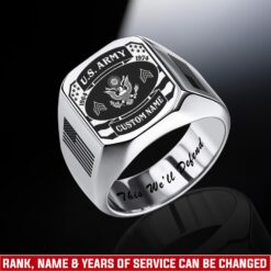 US Army, E 7 Army Sergeant First Class - Engraved Men's Ring