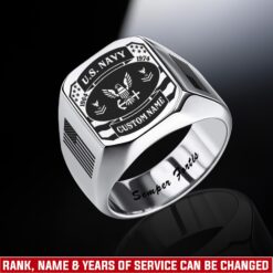 US Navy, E 6 Gold - Engraved Men's Ring