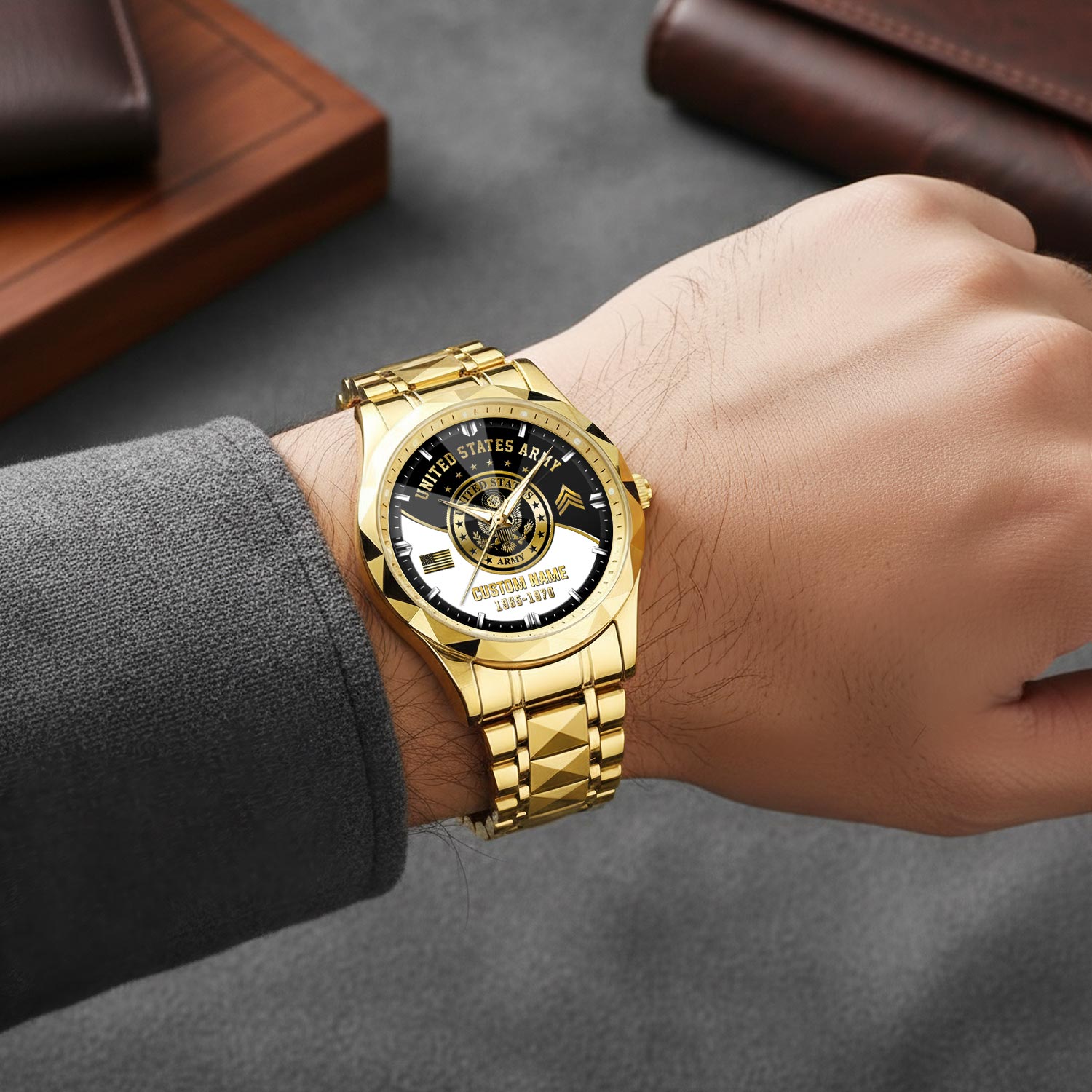 US Army, W 2 Army Chief Warrant Officer 2 - Diamond-Cut Bezel Watch - Image 5