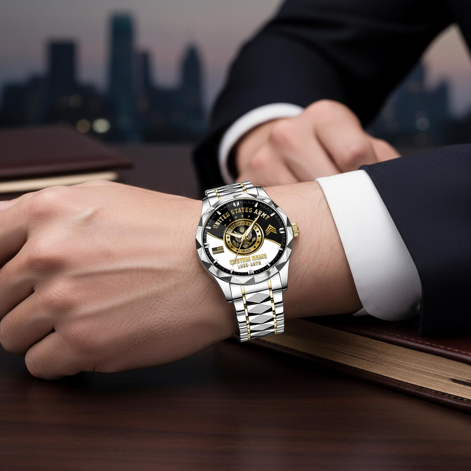 US Army, W 2 Army Chief Warrant Officer 2 - Diamond-Cut Bezel Watch - Image 6