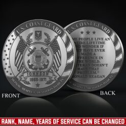 US Coast Guard, Once A Coastie, Always A Coastie - Military Engraved Challenge Coin