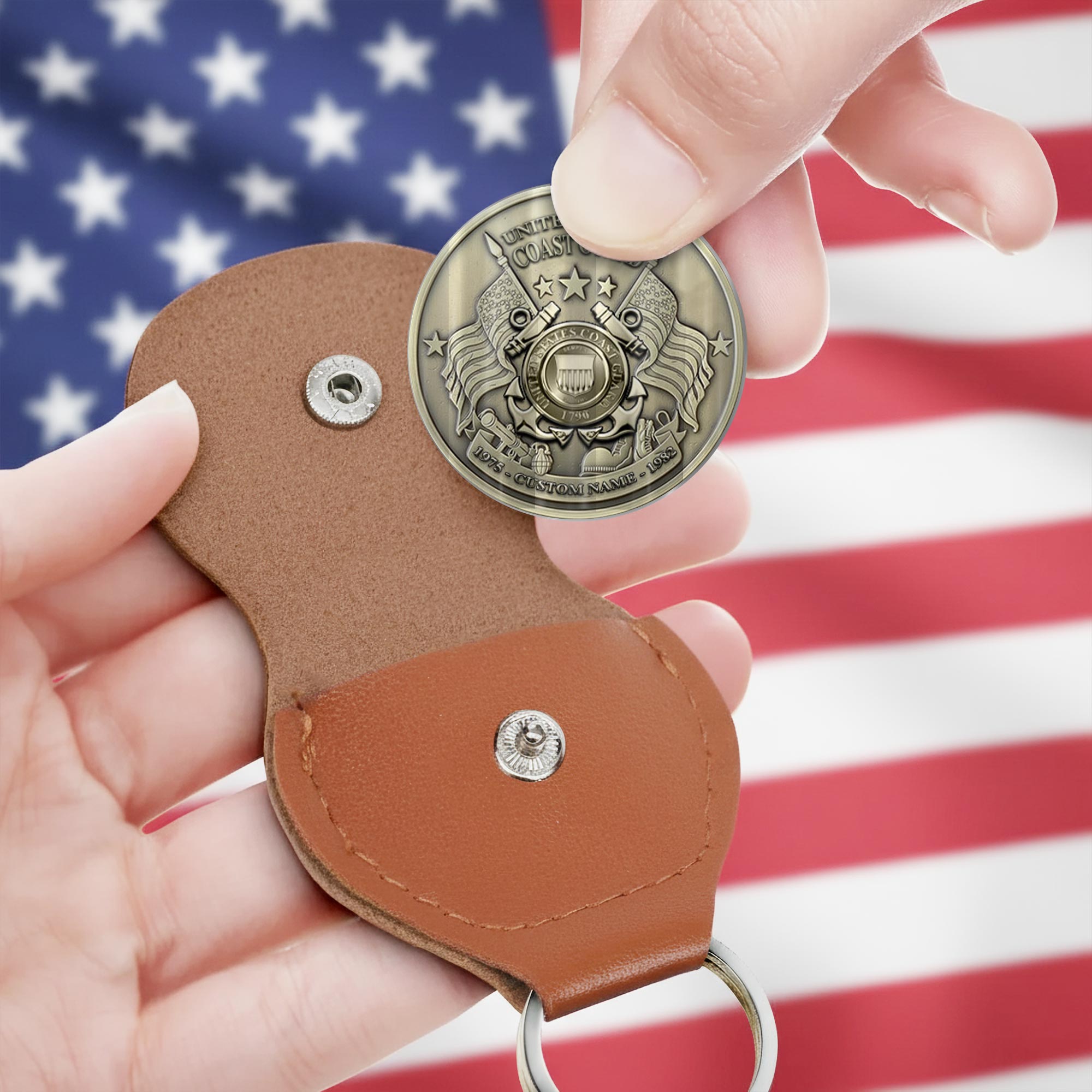 US Coast Guard, E 5 Gold - Military Printed Challenge Coin - Image 3