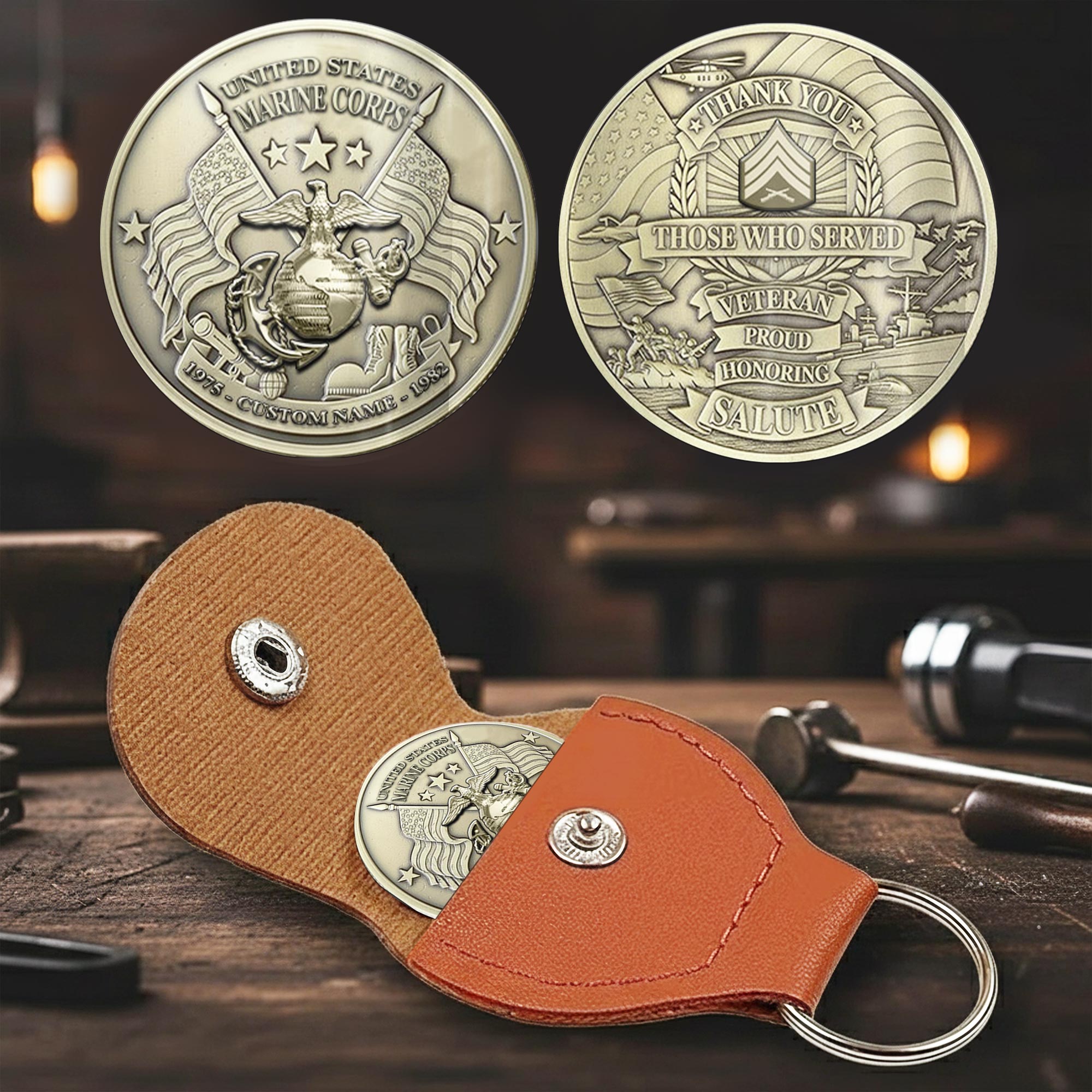 US Marine Corps, Freedom Isn't Free - Military Printed Challenge Coin - Image 2