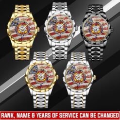 US Coast Guard, Honor, Duty, Service - Diamond-Cut Bezel Watch