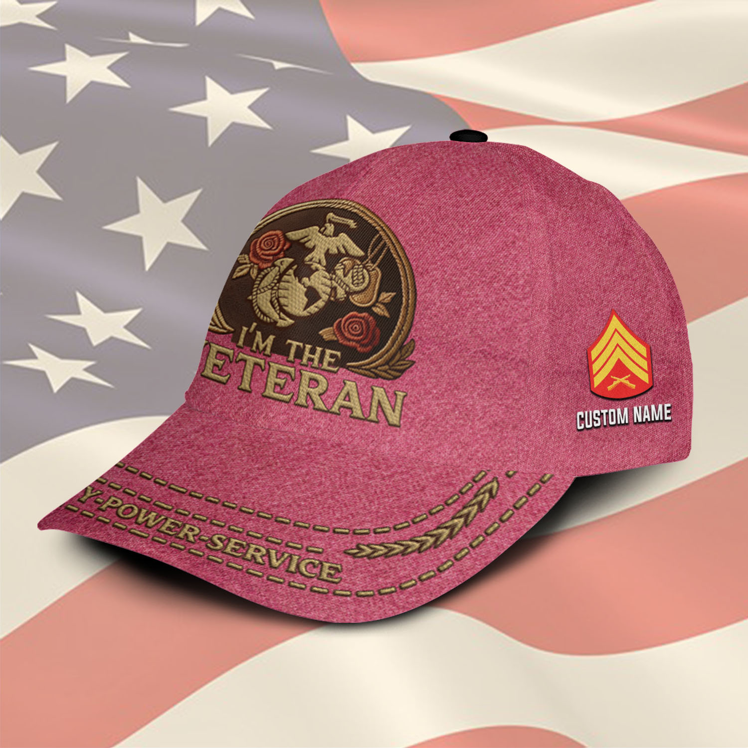 US Marine Corps, E 7 Marines Gunnery Sergeant - Classic Cap - Image 2
