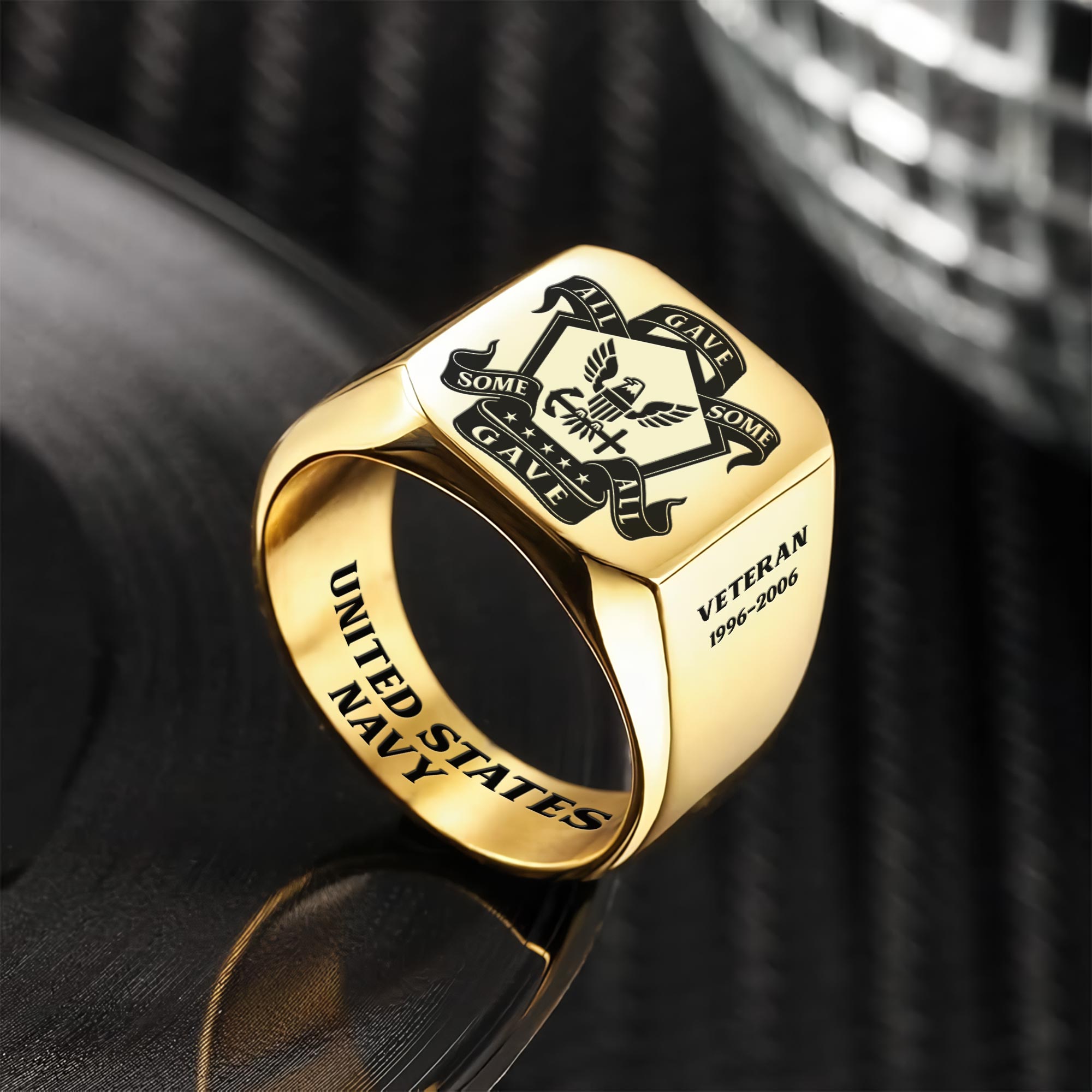 US Navy, Honor The Fallen - Engraved Men's Ring - Image 2