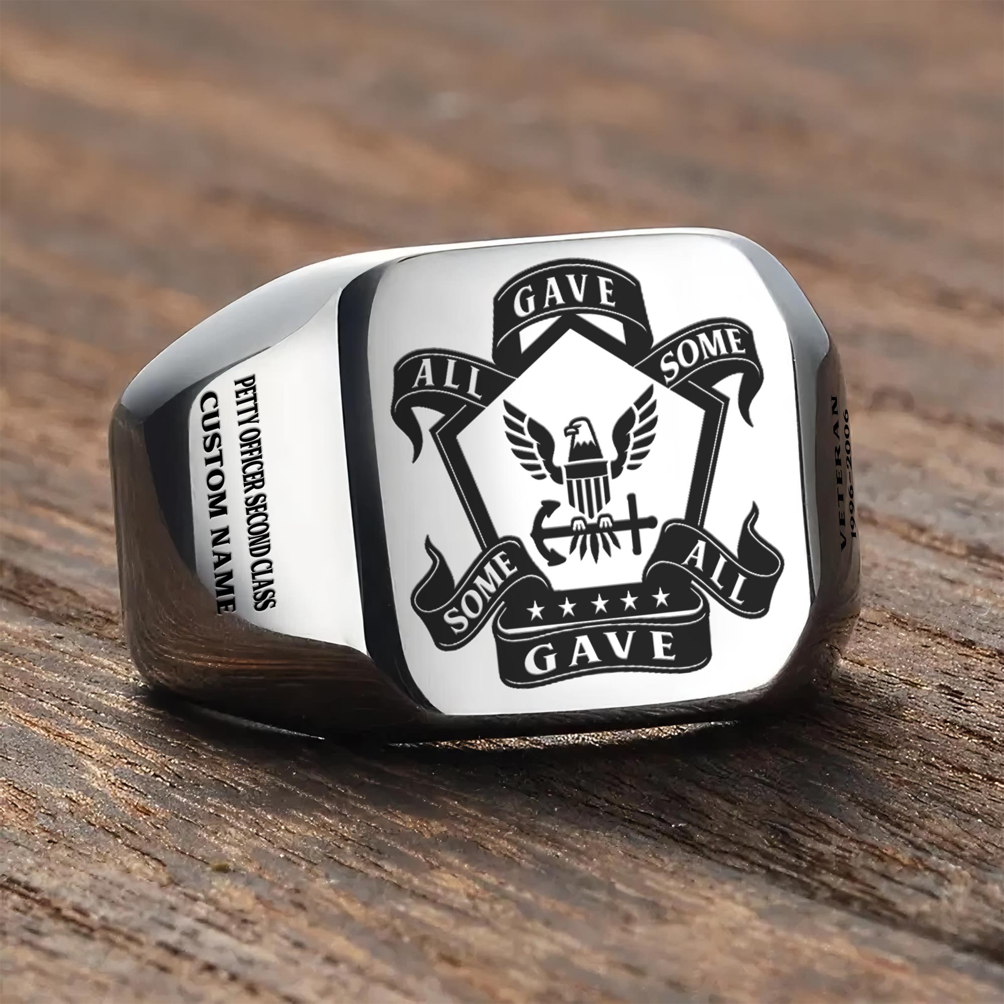 US Navy, Honor The Fallen - Engraved Men's Ring - Image 3