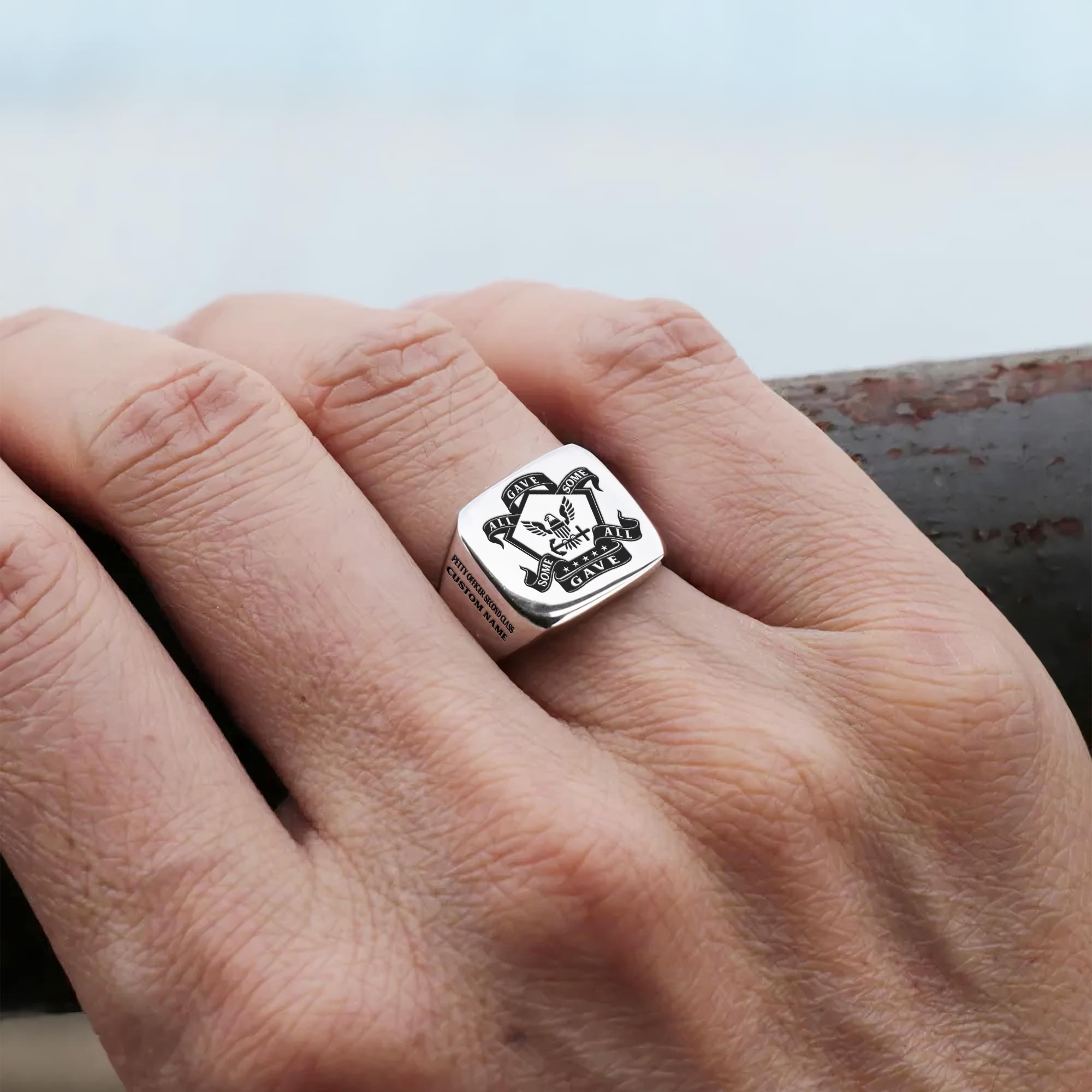 US Navy, Honor The Fallen - Engraved Men's Ring - Image 6