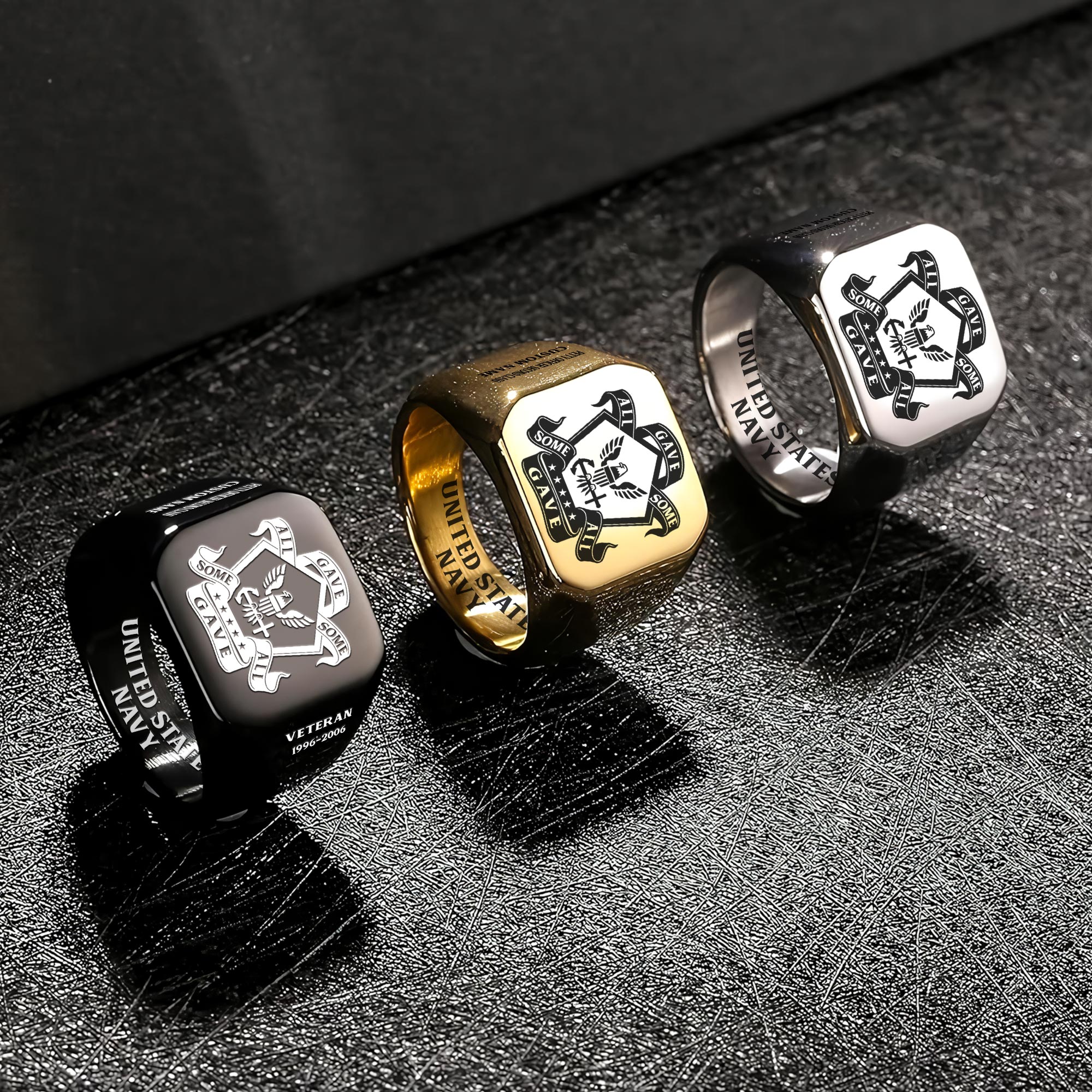 US Navy, Honor The Fallen - Engraved Men's Ring - Image 7