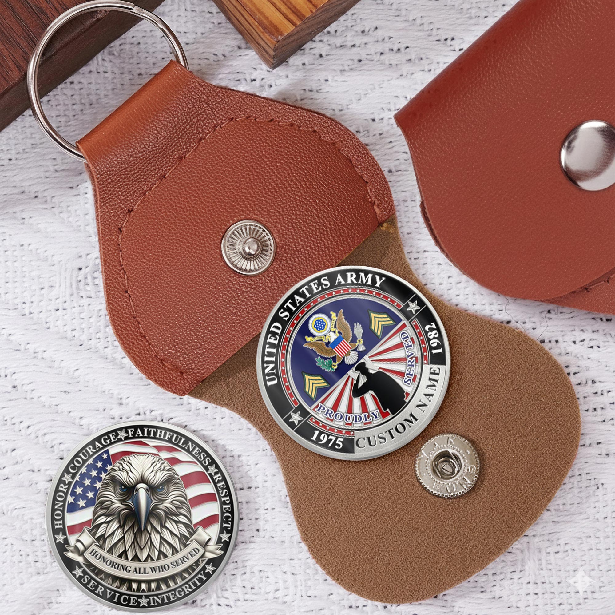 US Army, O 2 Army First Lieutenant - Military Printed Challenge Coin - Image 5