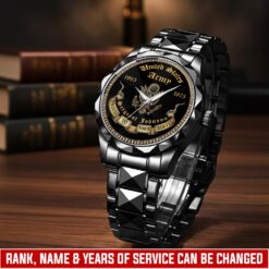 US Army, American By Birth, Veteran By Choice - Diamond-Cut Bezel Watch