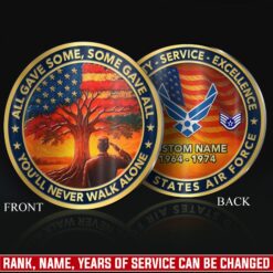 US Air Force, E 9 Air Force Chief Master Sergeant - Military Printed Challenge Coin