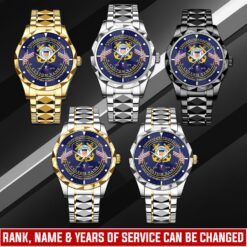 US Coast Guard, E 9 Gold - Diamond-Cut Bezel Watch