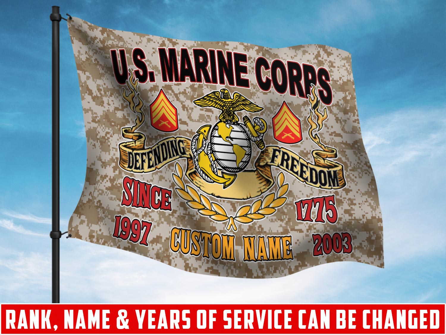 US Marine Corps, O 4 Marines Major - Flying Flag 2×3 Feet(60×90 Cm)