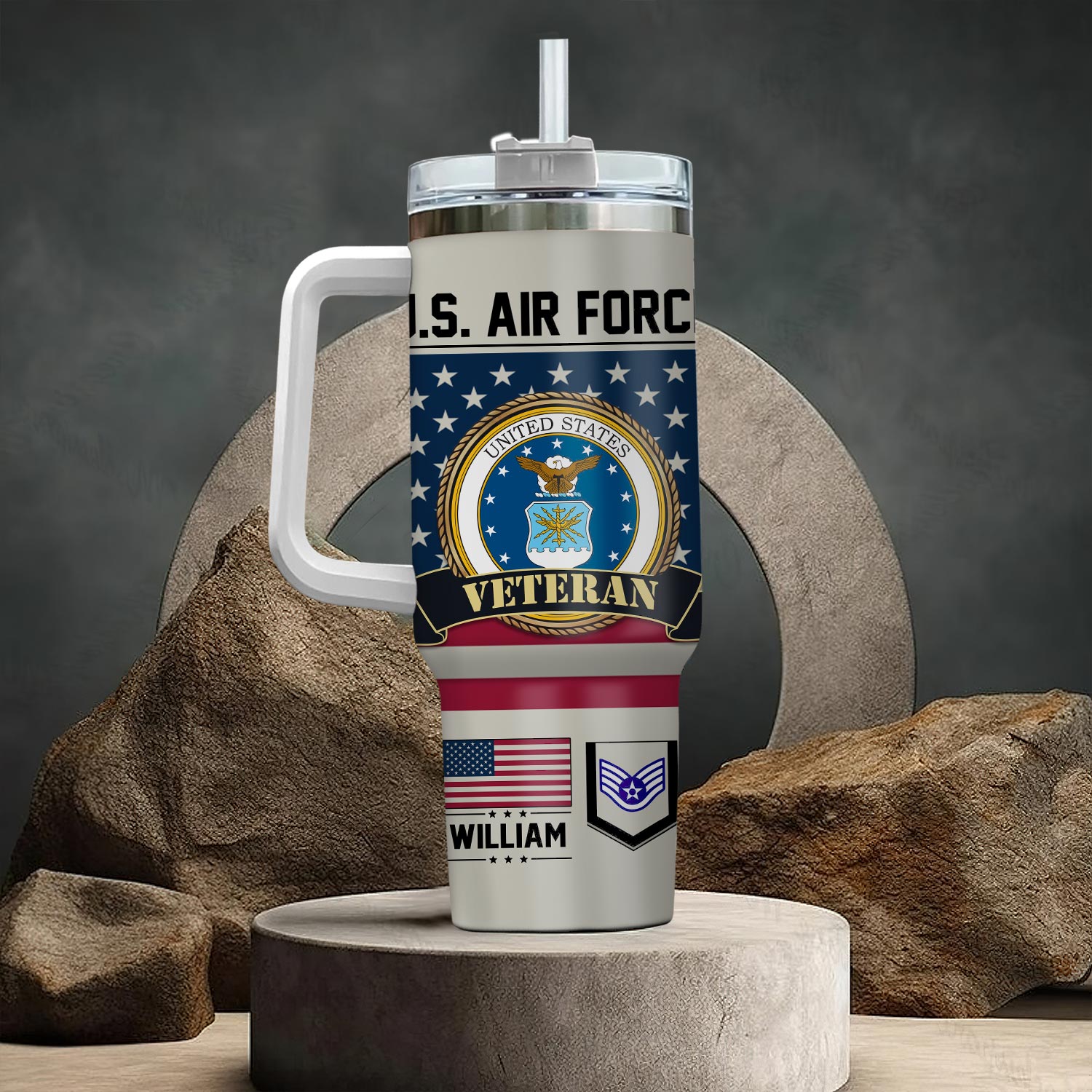 US Air Force , Once An Airman, Always An Airman - Stainless Steel Tumbler 40oz - Image 3