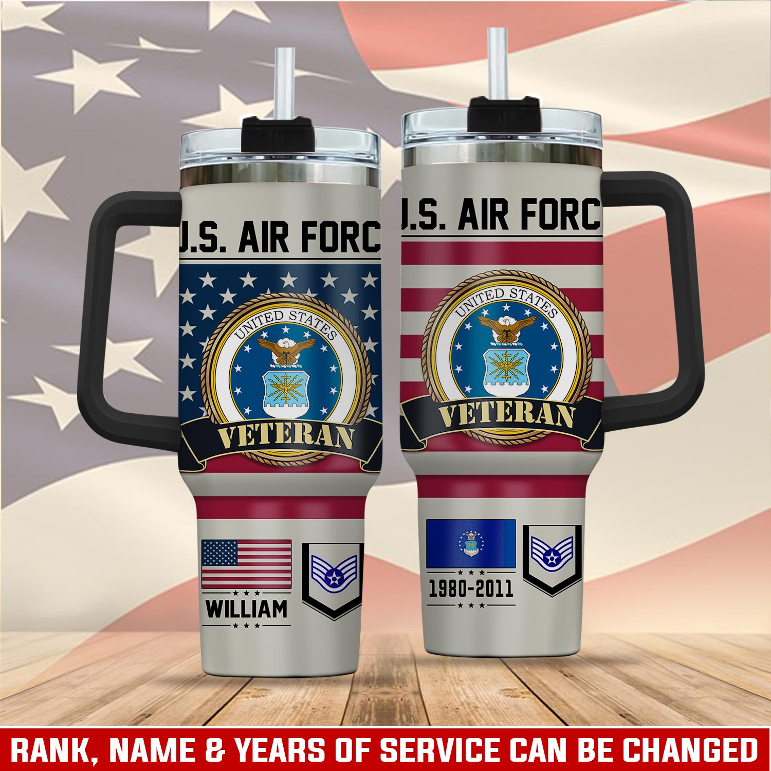 US Air Force , Once An Airman, Always An Airman - Stainless Steel Tumbler 40oz