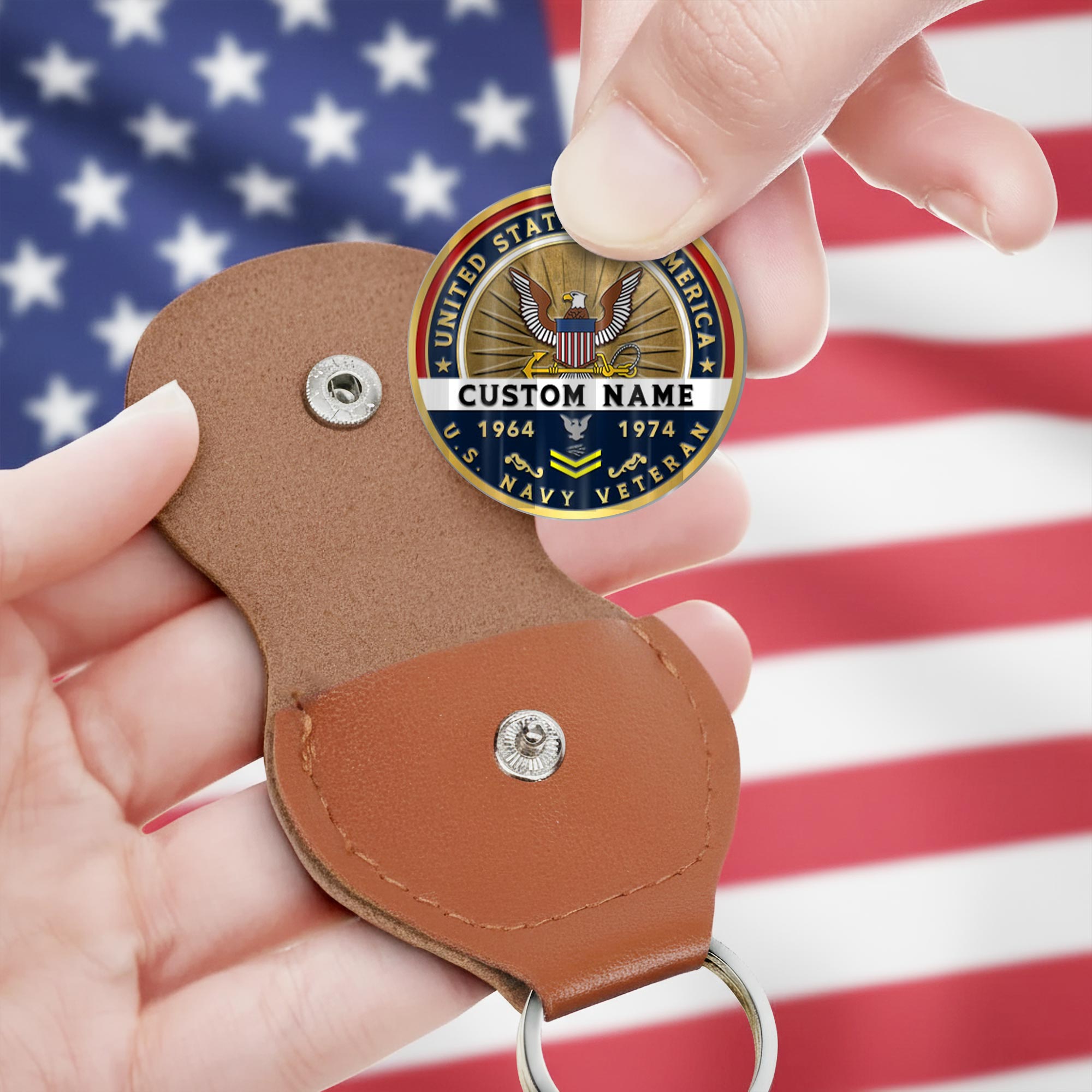 US Navy, Defender of Freedom - Military Printed Challenge Coin - Image 3