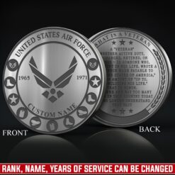 US Air Force, Freedom Isn't Free - Military Engraved Challenge Coin