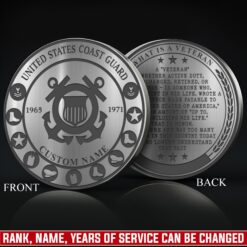 US Coast Guard, Served With Pride - Military Engraved Challenge Coin
