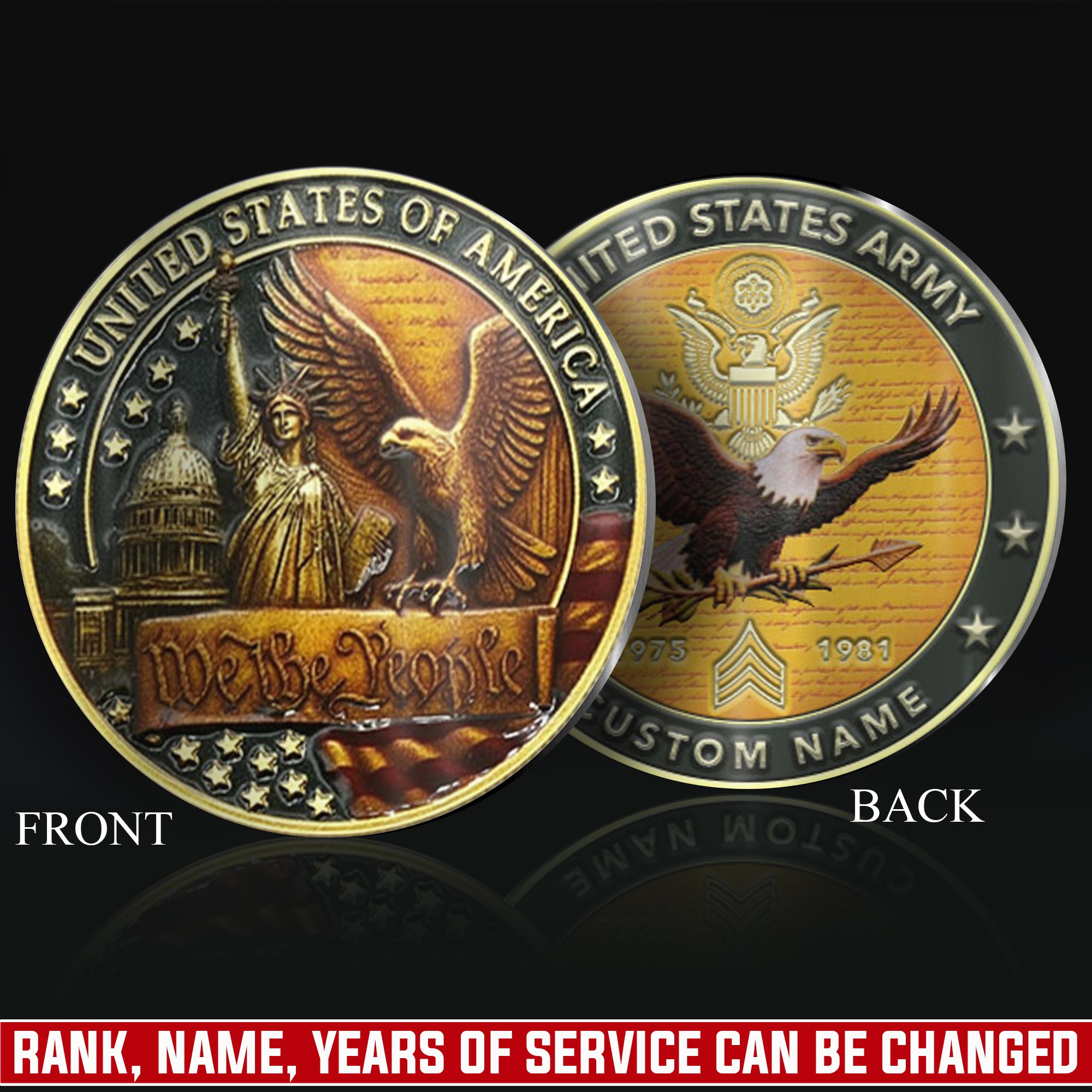 US Army, E 7 Army Master Specialist - Military Printed Challenge Coin