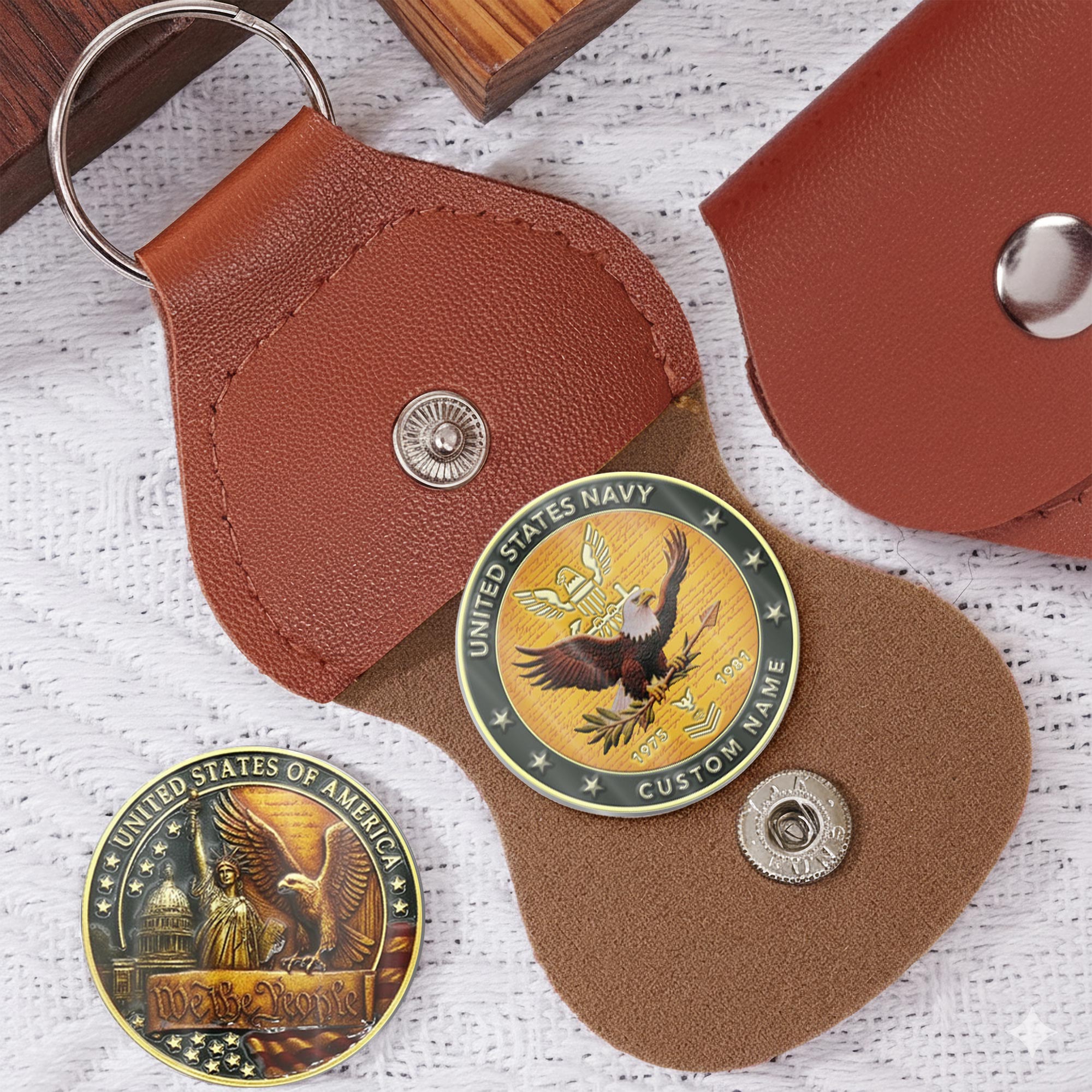 US Navy, E 7 Red - Military Printed Challenge Coin - Image 5