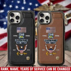 US Navy, E 2 Blue - Leather Flip Phone Case