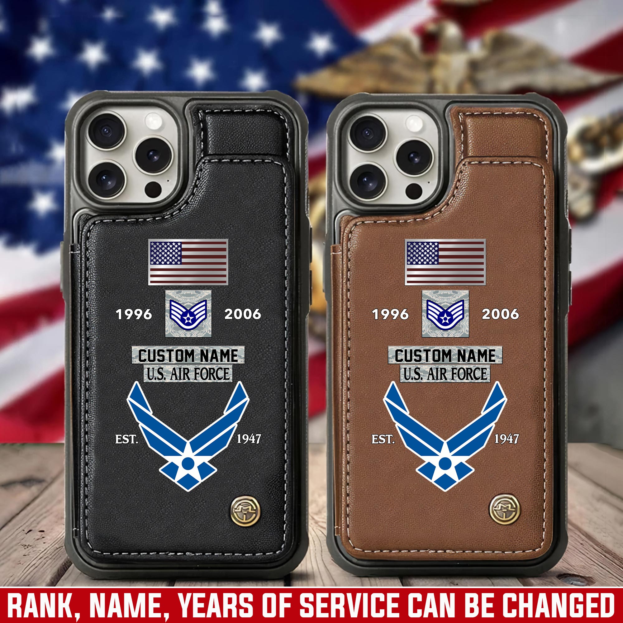 US Air Force , American By Birth, Veteran By Choice - Leather Flip Phone Case