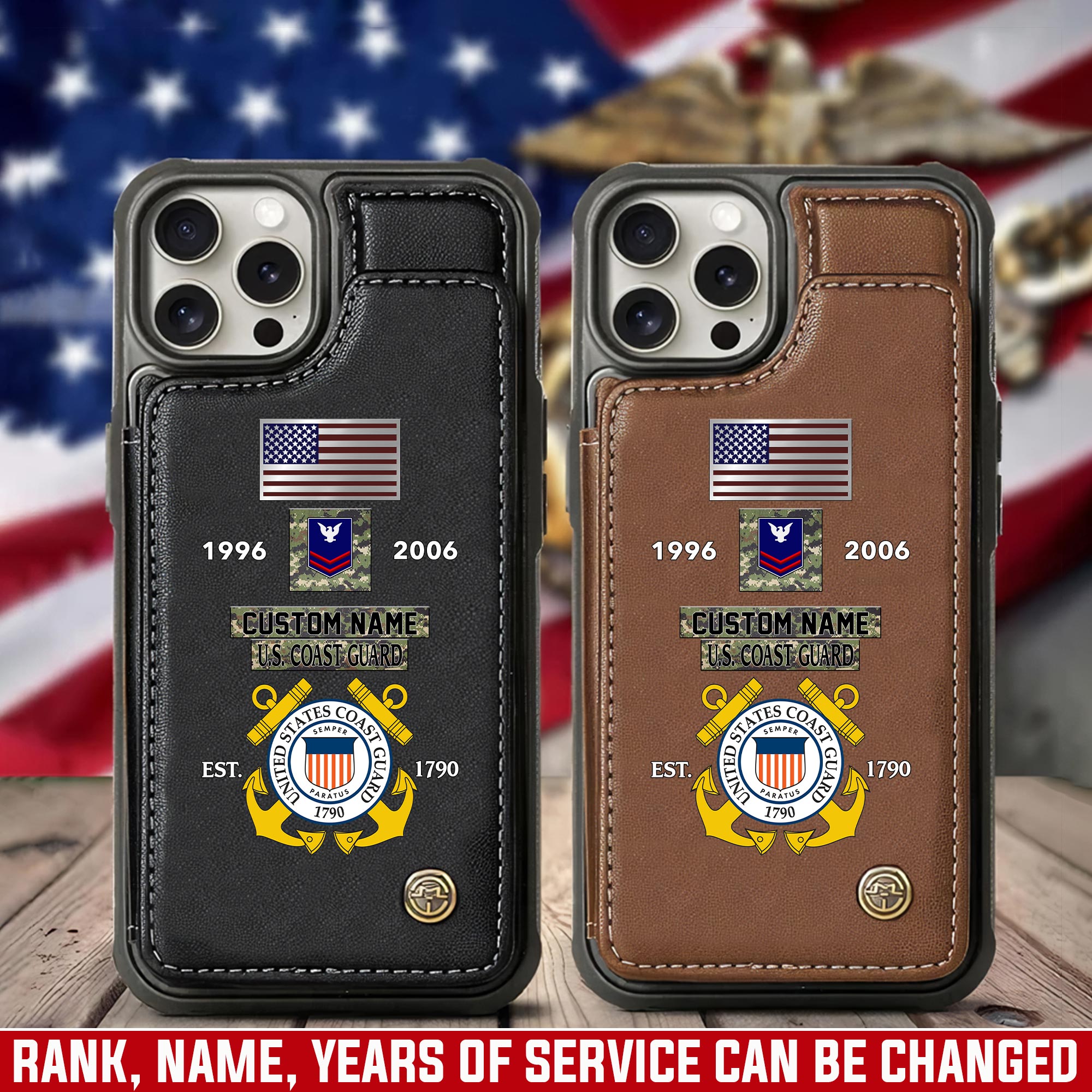 US Coast Guard, Lest We Forget - Leather Flip Phone Case