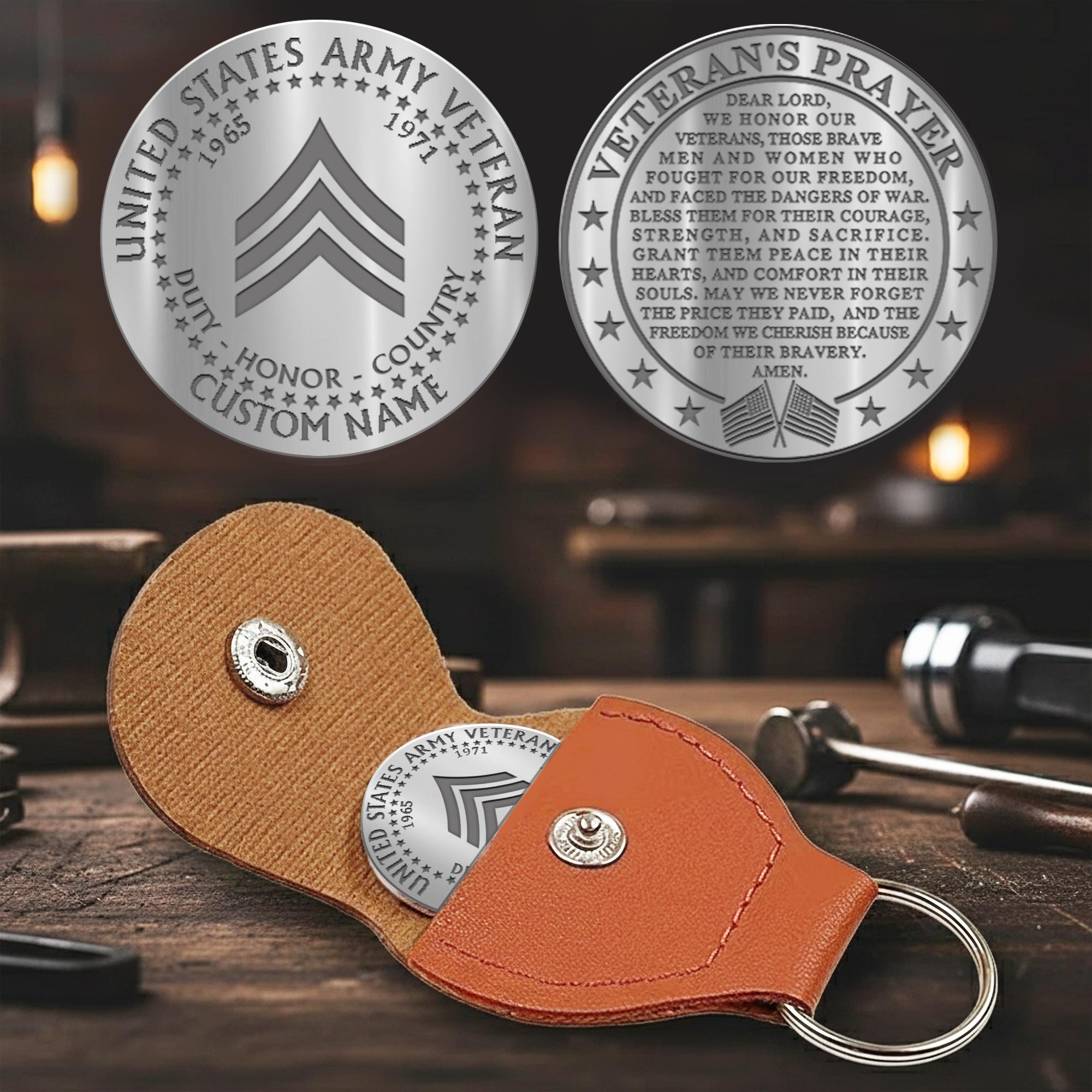 US Army, Proud To Have Served - Military Engraved Challenge Coin - Image 2