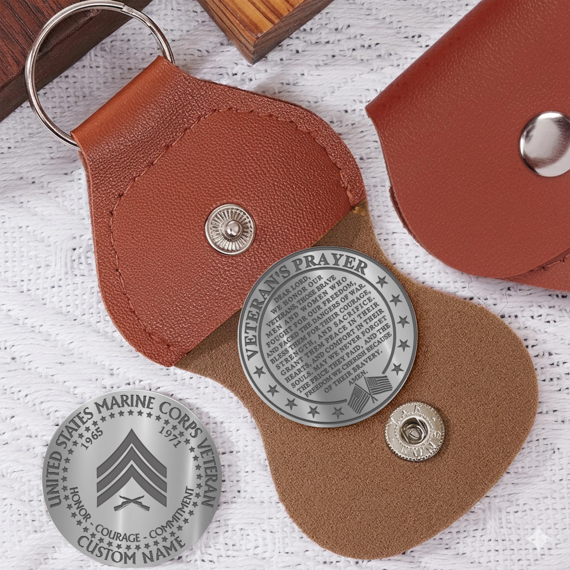 US Marine Corps, Honor, Duty, Service - Military Engraved Challenge Coin - Image 5