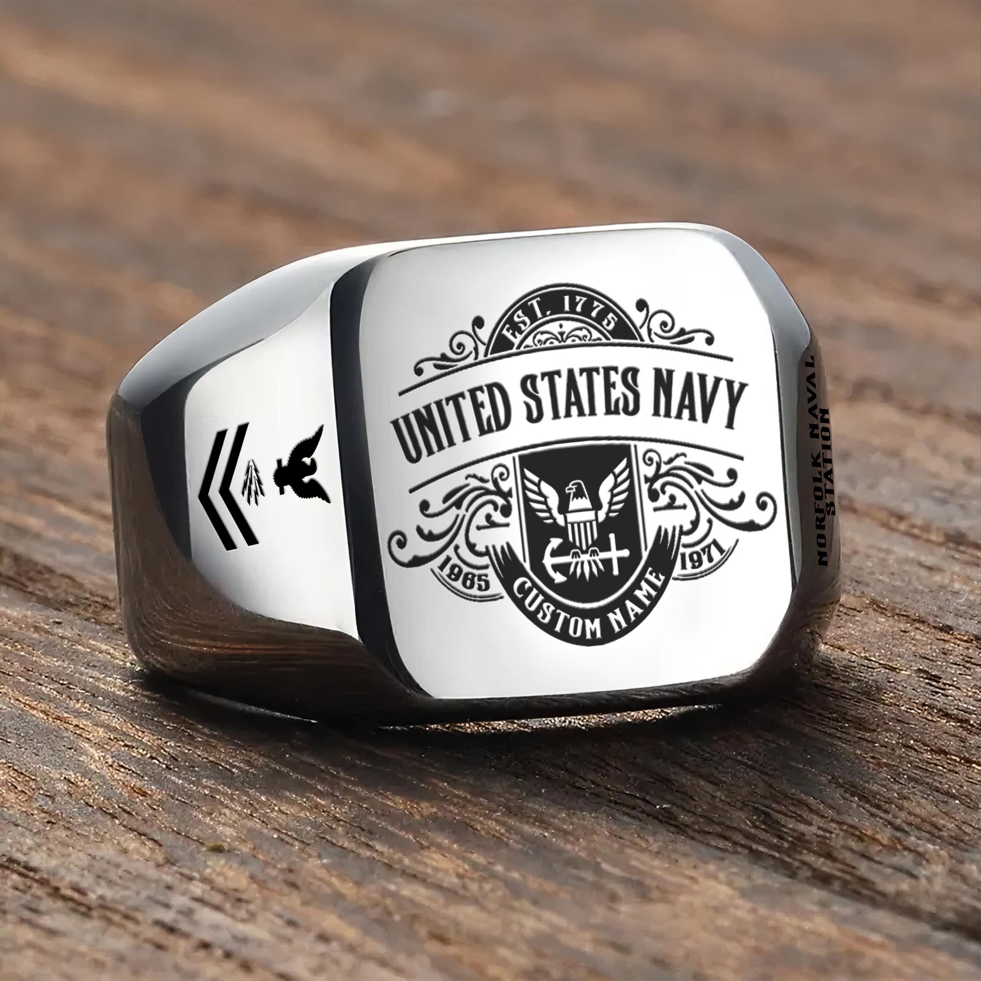 US Navy, All Gave Some, Some Gave All - Engraved Men's Ring - Image 3