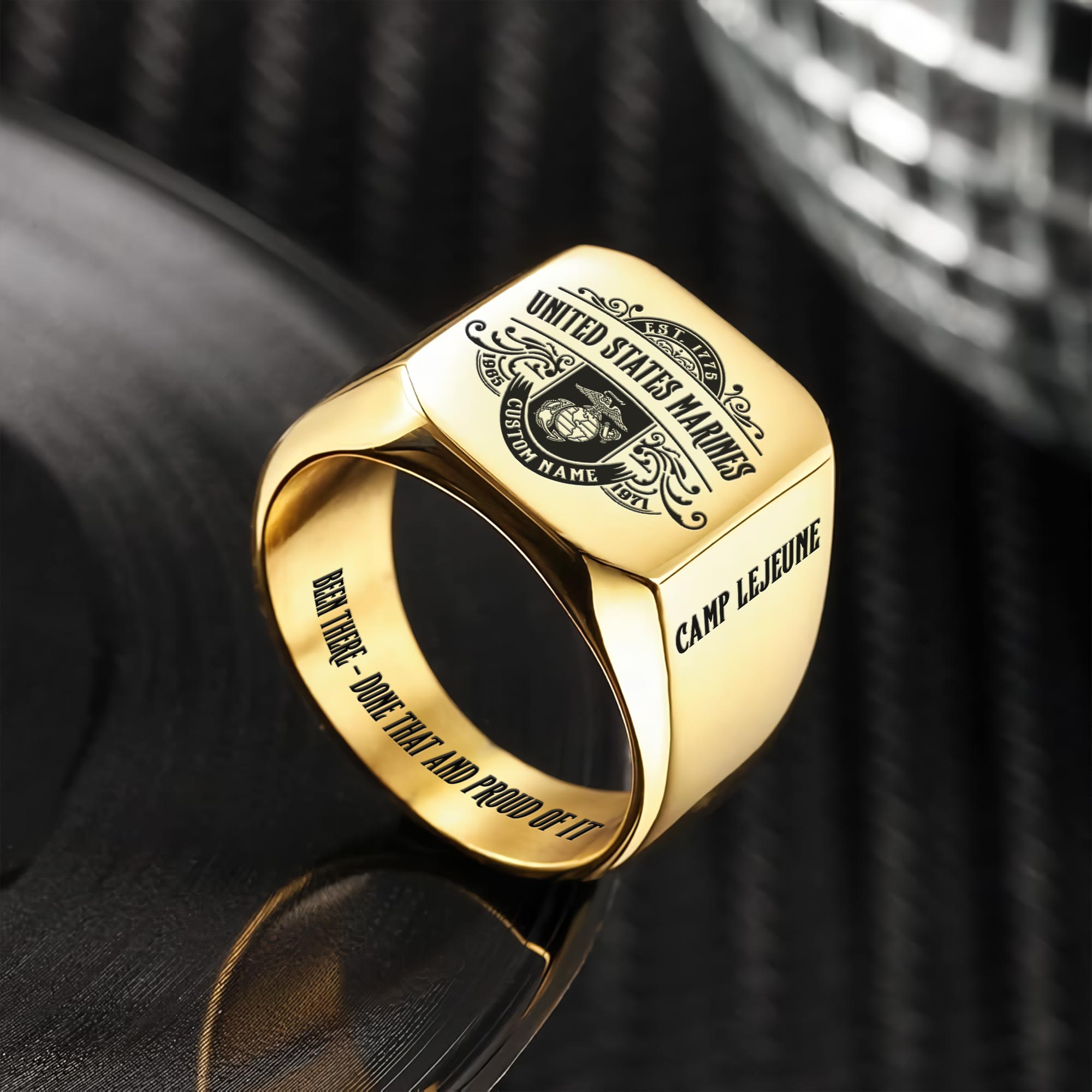 US Marine Corps, O 4 Marines Major - Engraved Men's Ring - Image 2