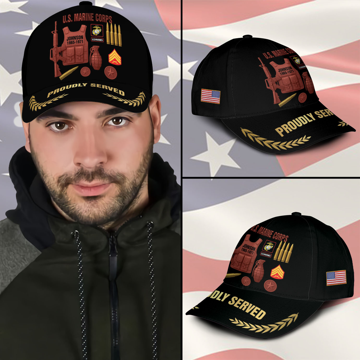 US Marine Corps, E 4 Marines Corporal - Classic Cap - Image 3