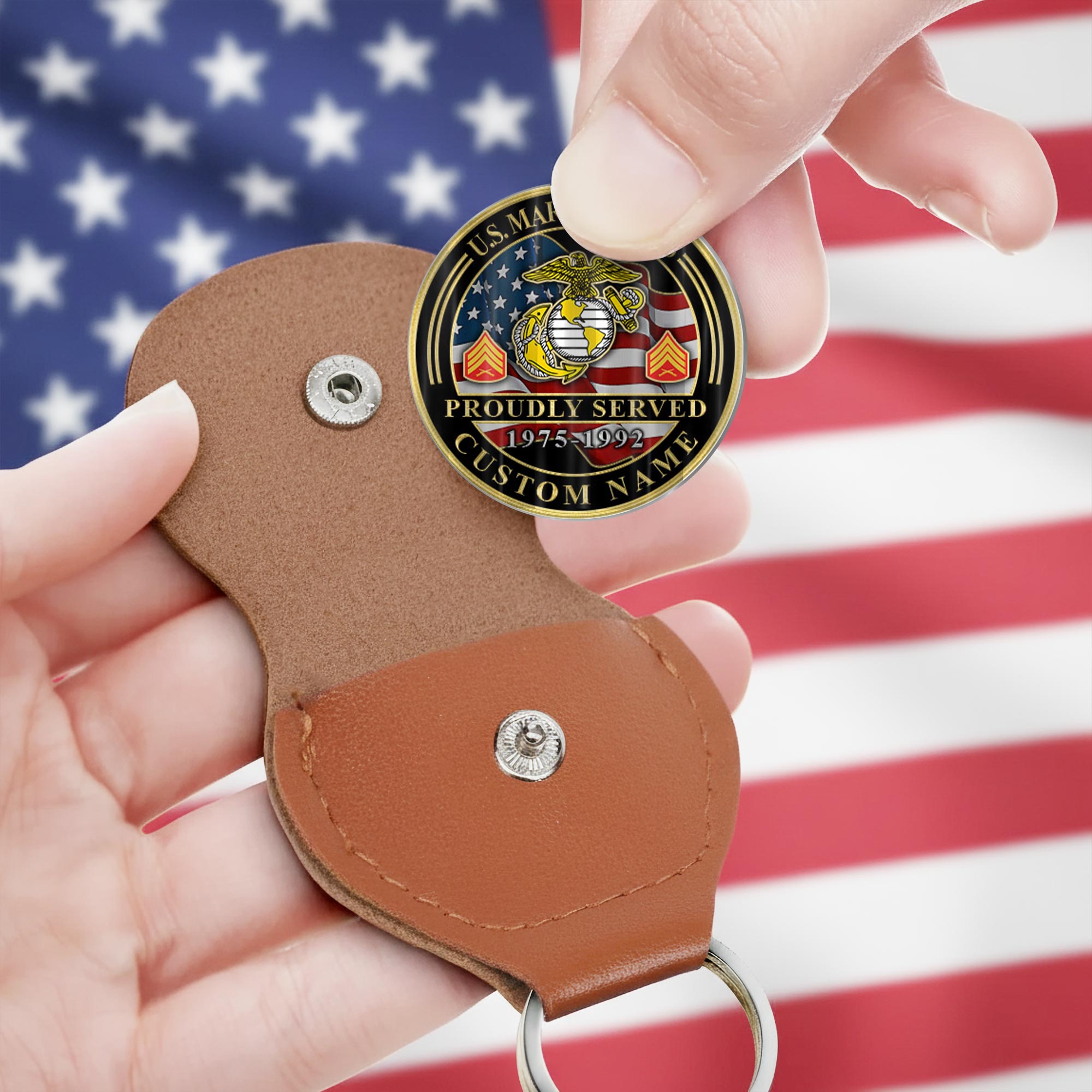 US Marine Corps, E 9 Marines Master Gunnery Sergeant - Military Printed Challenge Coin - Image 3