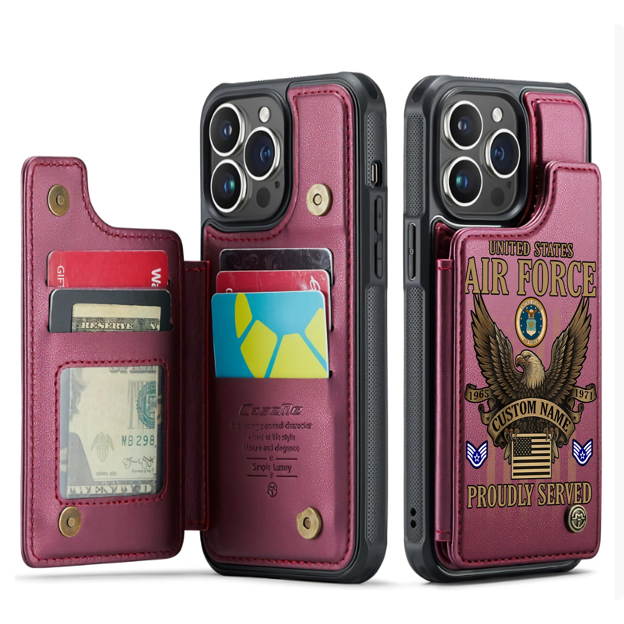 US Air Force , Remember - Honor - Respect - Leather Flip Phone Case - Image 4