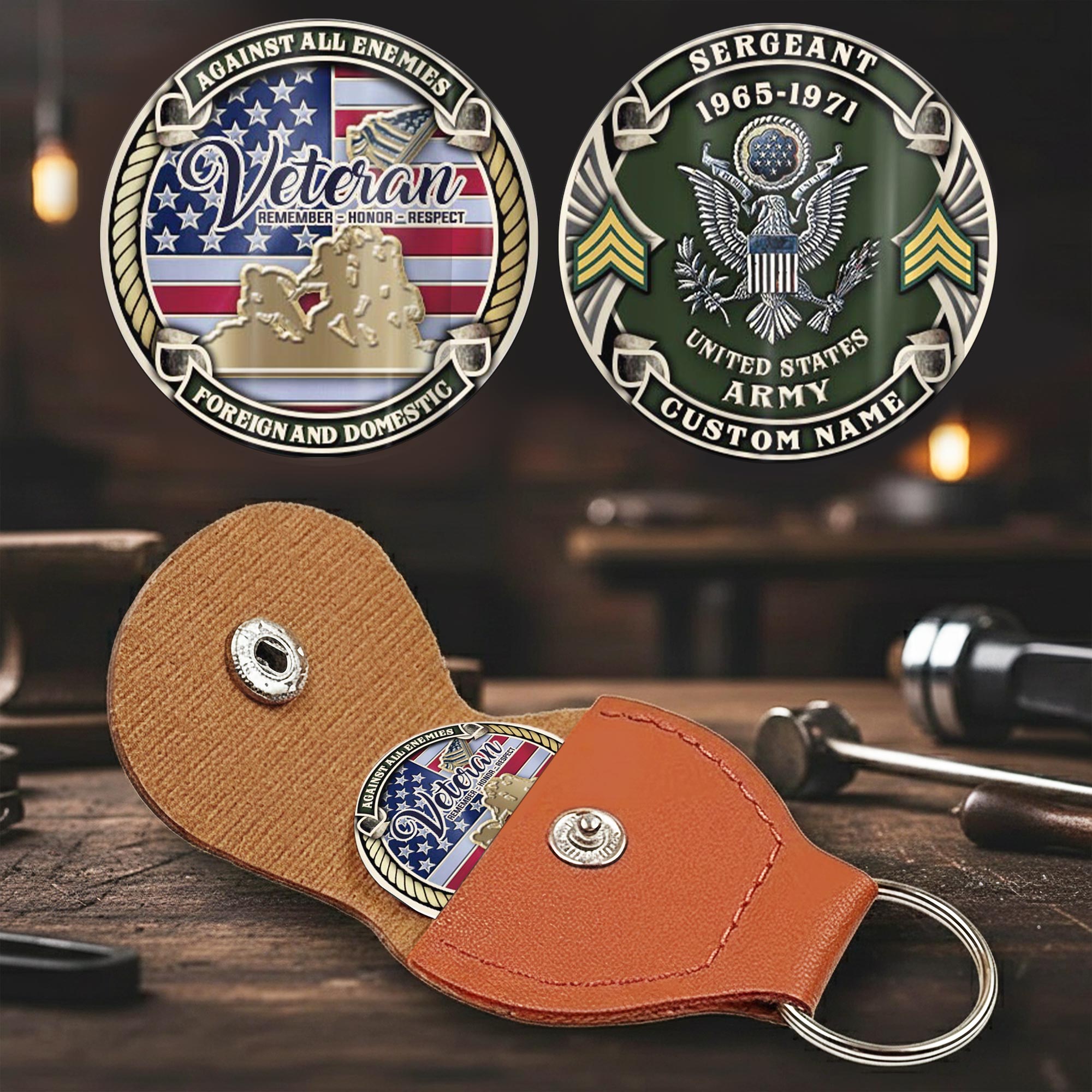 US Army, No One Fights Alone - Military Printed Challenge Coin - Image 2