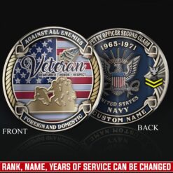 US Navy, E 5 Gold - Military Printed Challenge Coin