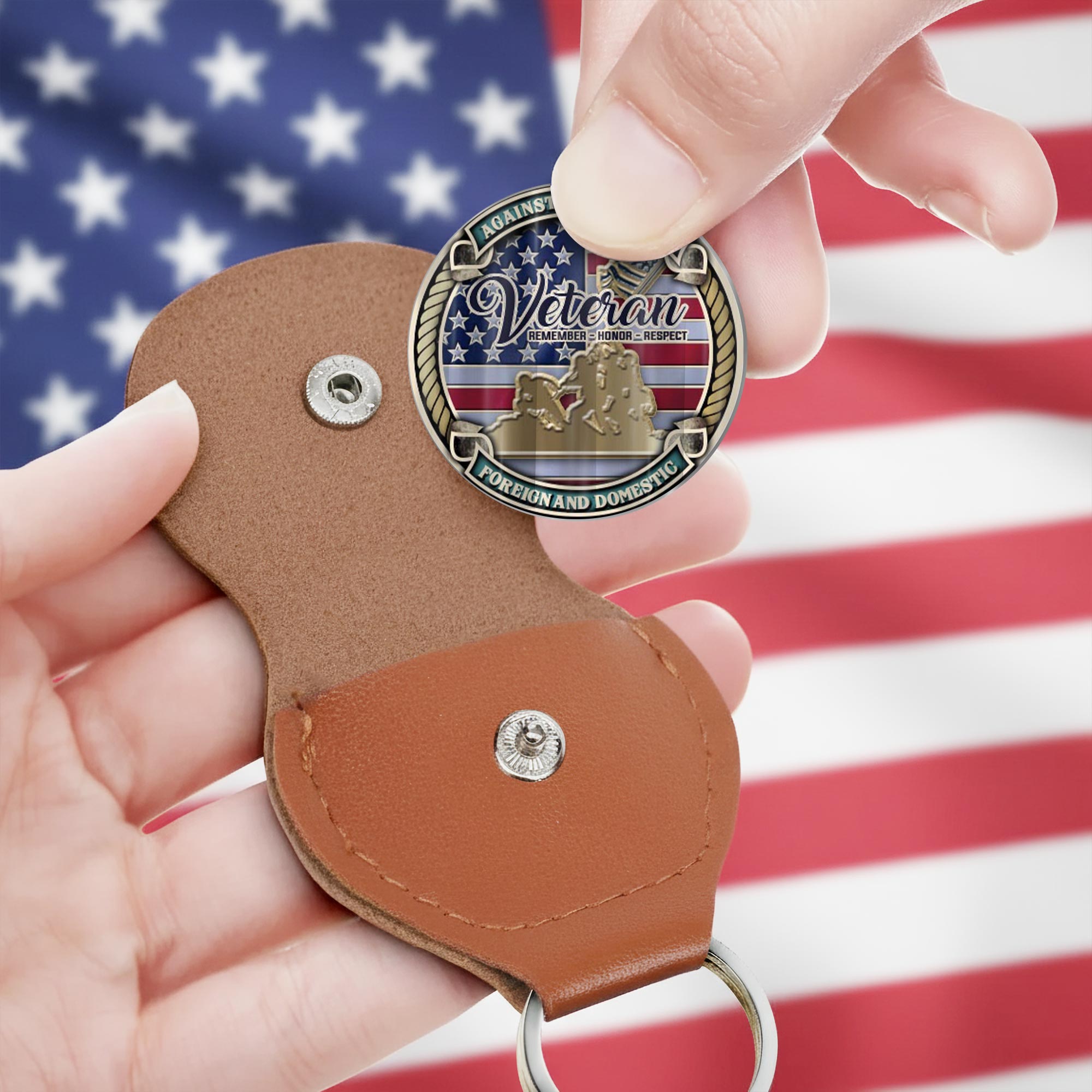 US Coast Guard, Honor, Duty, Service - Military Printed Challenge Coin - Image 3