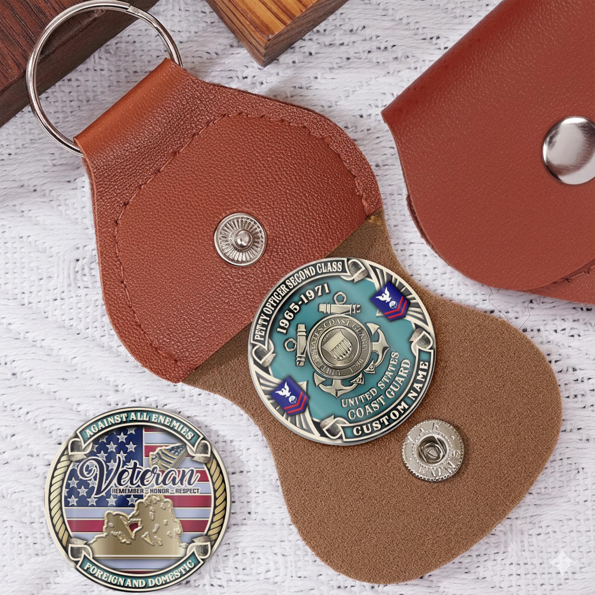 US Coast Guard, Honor, Duty, Service - Military Printed Challenge Coin - Image 5