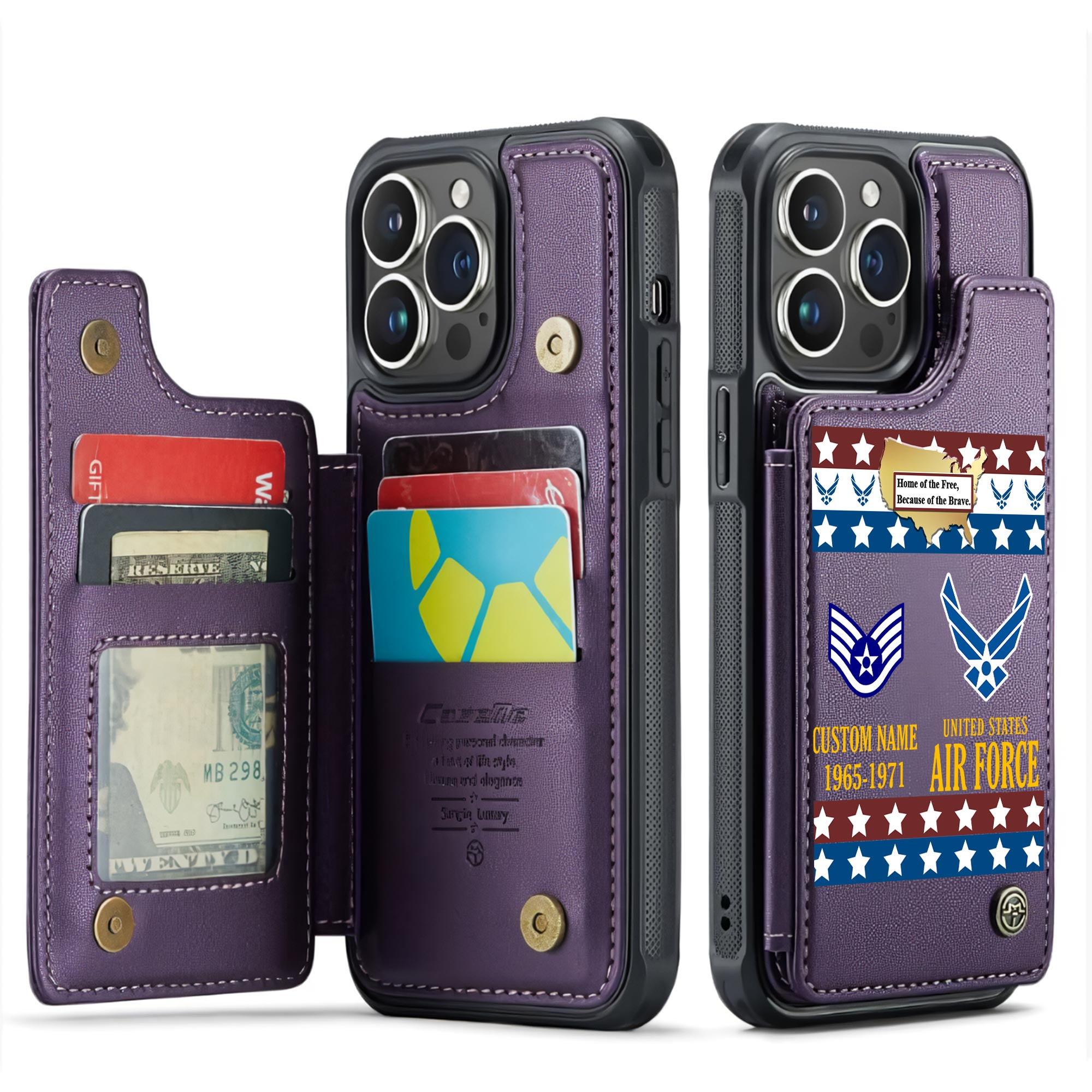 US Air Force , O 6 Air Force Colonel - Leather Flip Phone Case - Image 6