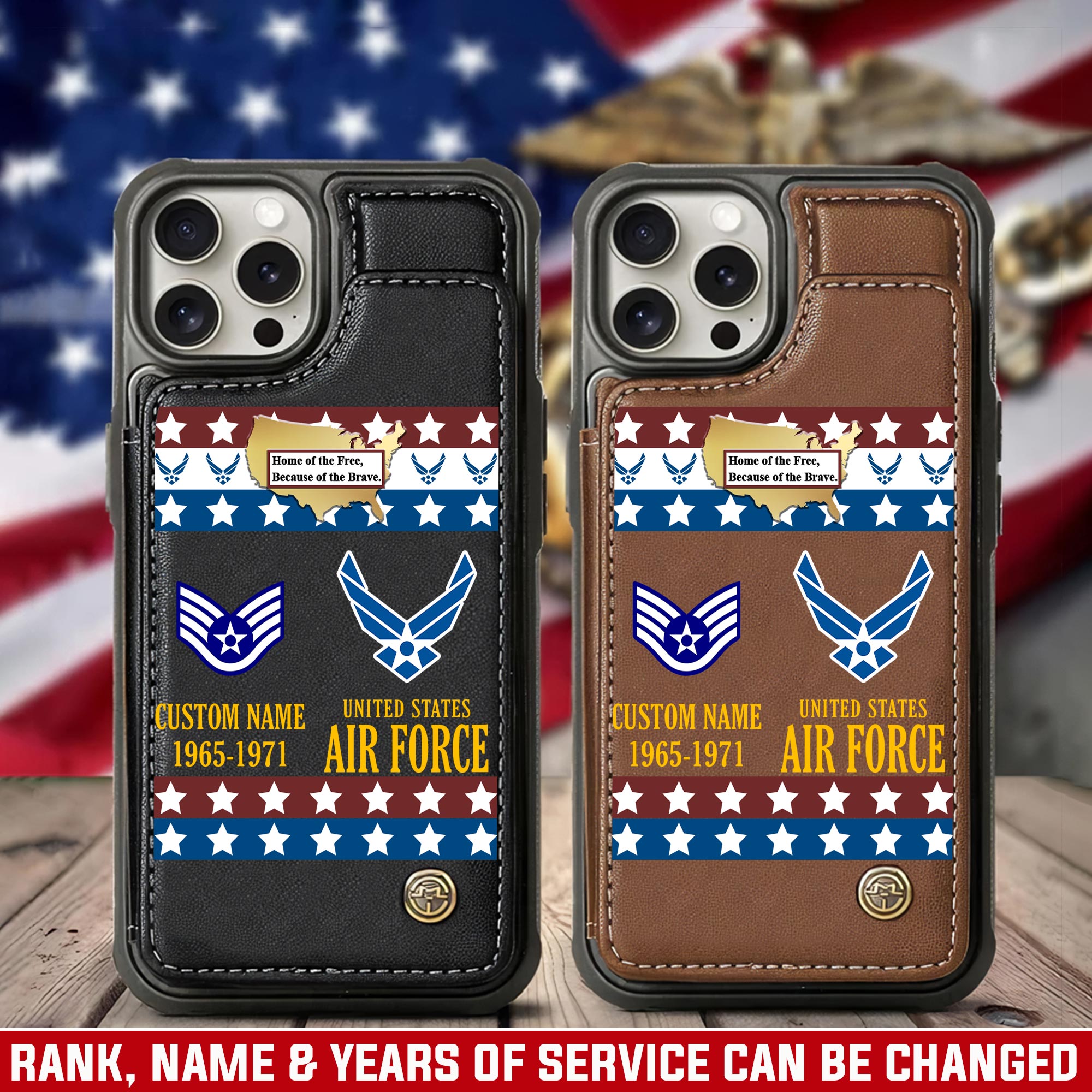 US Air Force , O 6 Air Force Colonel - Leather Flip Phone Case