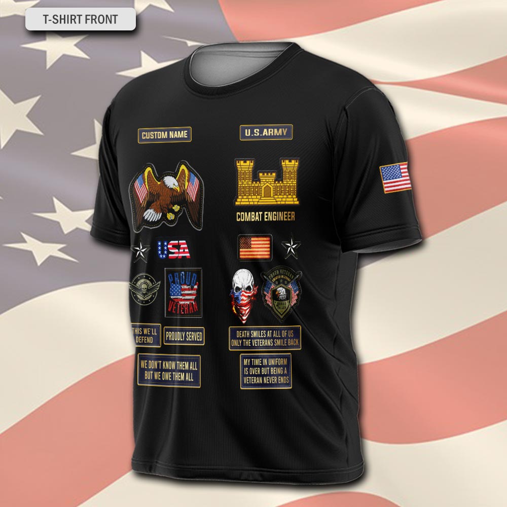 Army Branch, No One Fights Alone - T-Shirt - Image 2