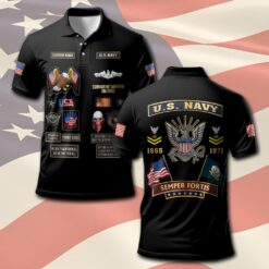 Navy Badge, Proud Veteran - Polo Shirt