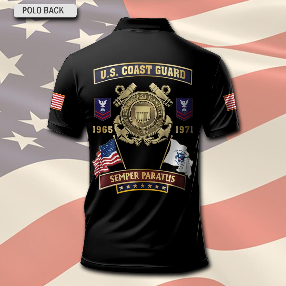 Coast Guard Rating, E 8 Gold - Polo Shirt - Image 3